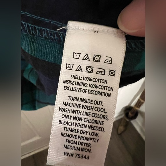 Tommy Bahama Kids Boys Green & Blue Plaid Button Down Shirt in Size Large 10/12 - Picture 15 of 16